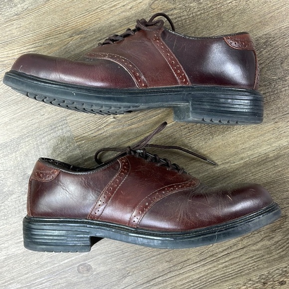 Nunn Bush men's Brown Leather Saddle Oxfords Lace Up Shoes Size US 11 M - Picture 1 of 9